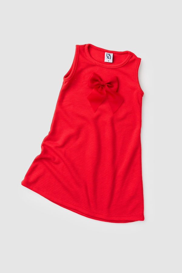 Vestido Feminino Infantil Laço Anarruga
