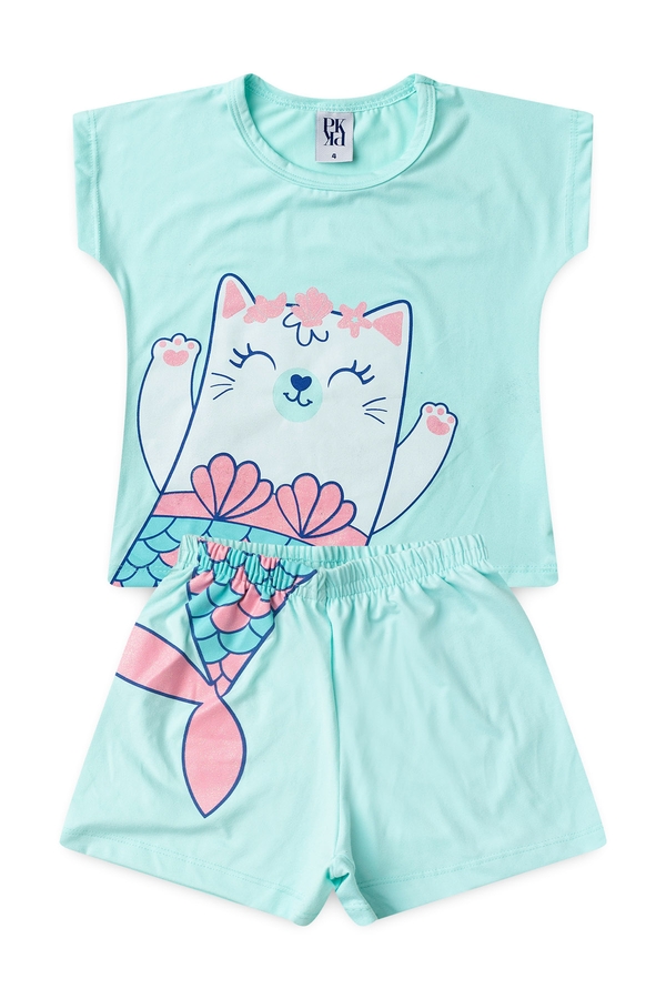 Pijama Infantil Feminino Gatinha Sereia