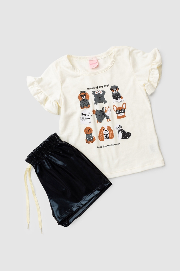 Conjunto Infantil Feminino Look Dos Cachorrinhos