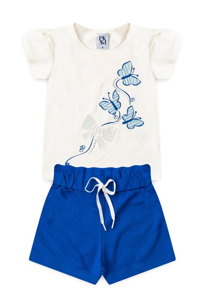 Conjunto Infantil Feminino Borboletas e Strass