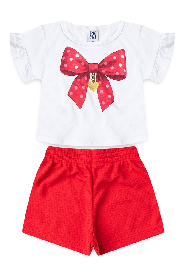 Conjunto Infantil Feminino Laço de Strass