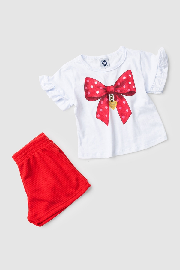 Conjunto Infantil Feminino Laço de Strass