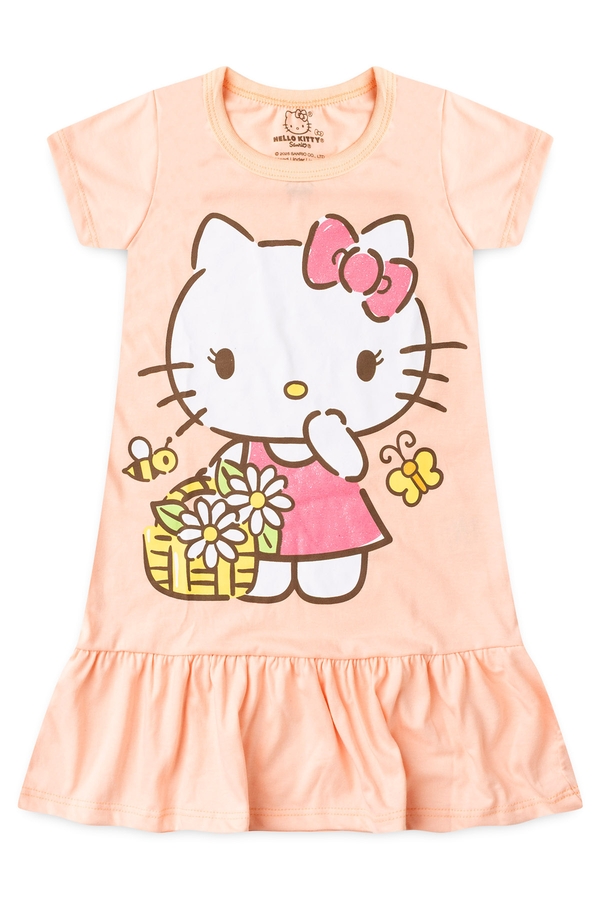 Vestido Feminino Infantil Brilho do Jardim - Hello Kitty