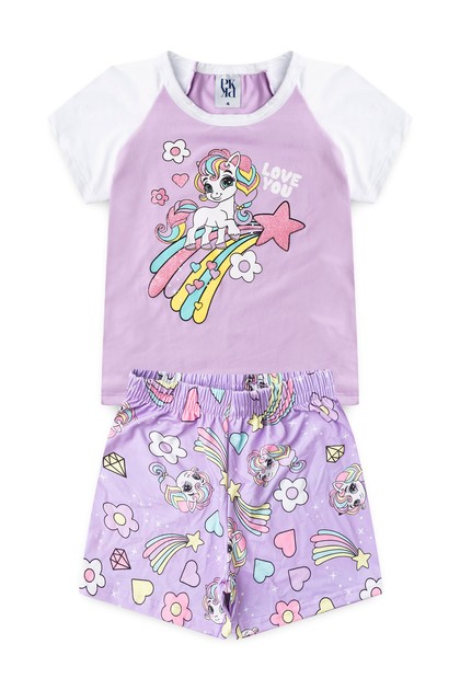 Pijama Infantil Feminino Bebê Unicórnio