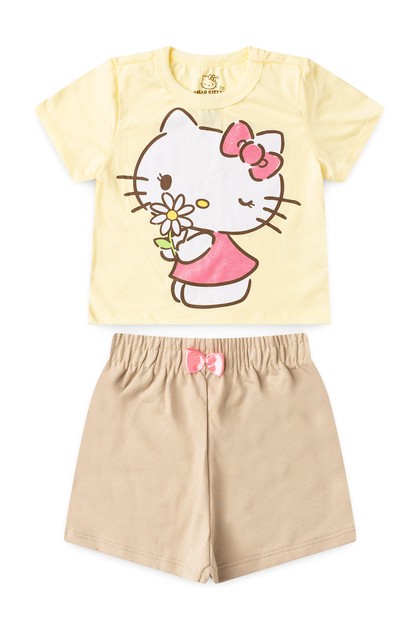 Conjunto Feminino Infantil Aroma da Flor - Hello Kitty