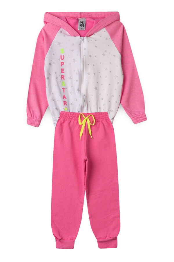 Conjunto Feminino Infantil Super Estrela Rosa