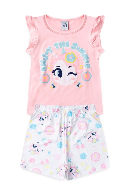 Pijama Infantil Feminino Verão Colorido