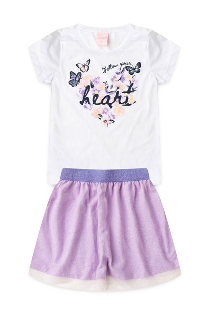Conjunto Infantil Feminino Siga Seu Coração