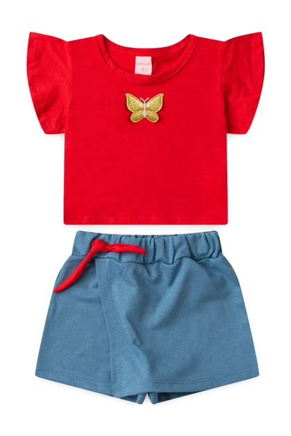 Conjunto Infantil Feminino Brilho de Borboleta