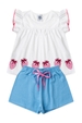 Conjunto Infantil Feminino Morangos Brilhantes