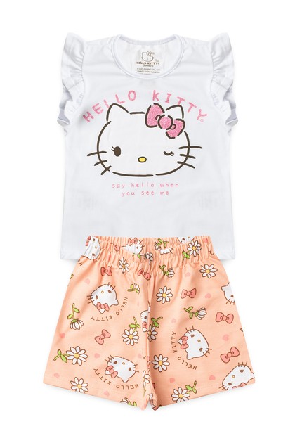 Conjunto Feminino Infantil Simpatia de Menina - Hello Kitty