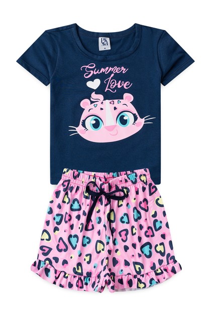 Pijama Infantil Feminino Amor de Verão