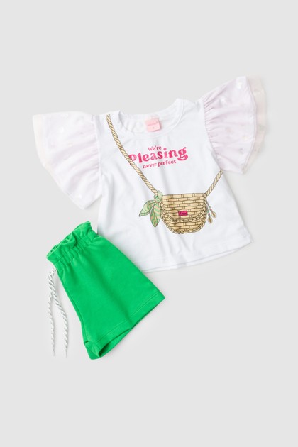 Conjunto Infantil Feminino Bolsinha