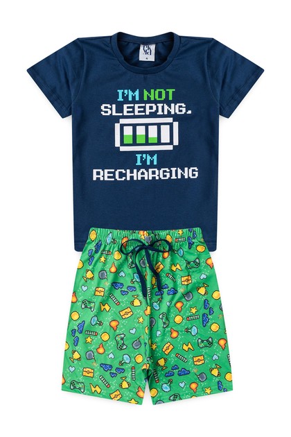 Pijama Infantil Masculino Recarregando