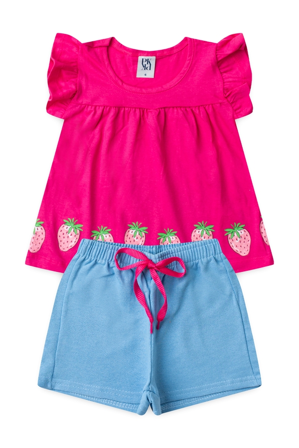 Conjunto Infantil Feminino Morango do Amor