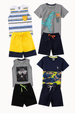 Kit Sortido 8 Peças de Roupas Infantis Masculino Verão- 4 Camisas + 4 Shorts