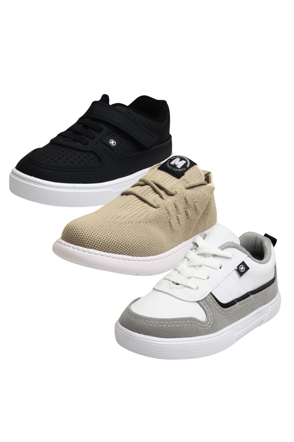 Kit Sortido 3 Pares de Tênis Masculino Infantil - Molekinho