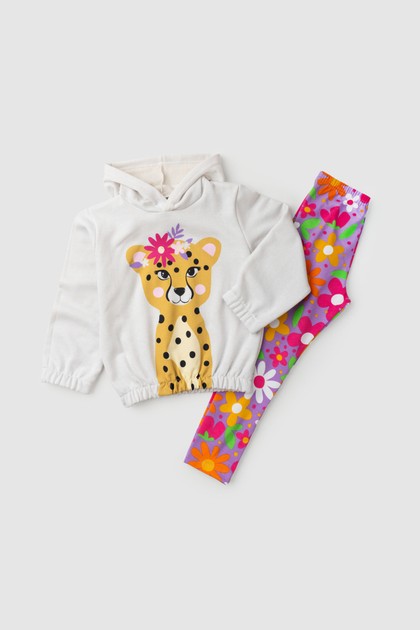 Conjunto Feminino Infantil Oncinha da Natureza