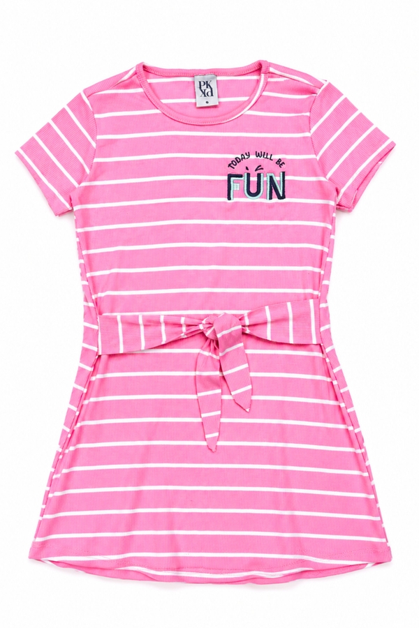 Vestido Feminino Infantil Bordado Divertido