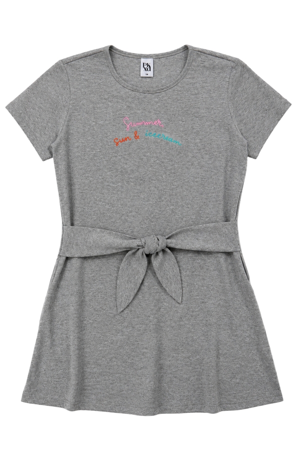 Vestido Feminino Infantil Verão Sol e Sorvete