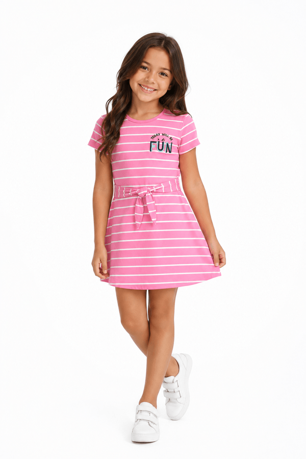 Vestido Feminino Infantil Bordado Divertido