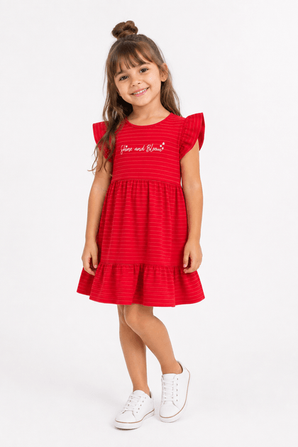 Vestido Feminino Infantil Brilhar e Florescer