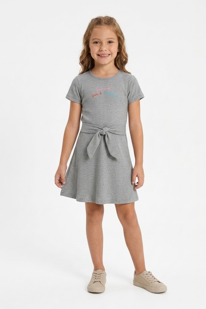Vestido Feminino Infantil Verão Sol e Sorvete