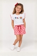 Conjunto Feminino Infantil Piquenique Entre As Flores