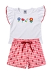 Conjunto Feminino Infantil Piquenique Entre As Flores