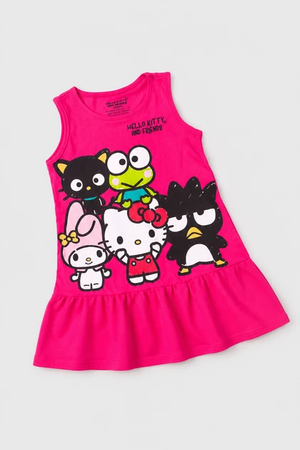 Vestido Feminino Infantil Brilho da Amizade - Hello Kitty