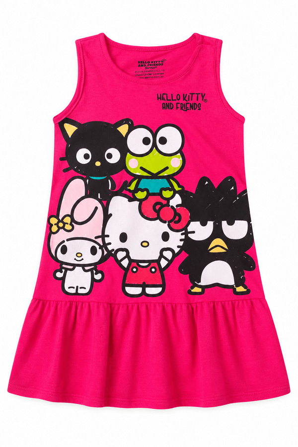 Vestido Feminino Infantil Brilho da Amizade - Hello Kitty
