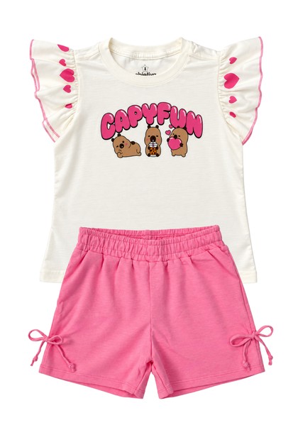 Conjunto Feminino Infantil Capivara