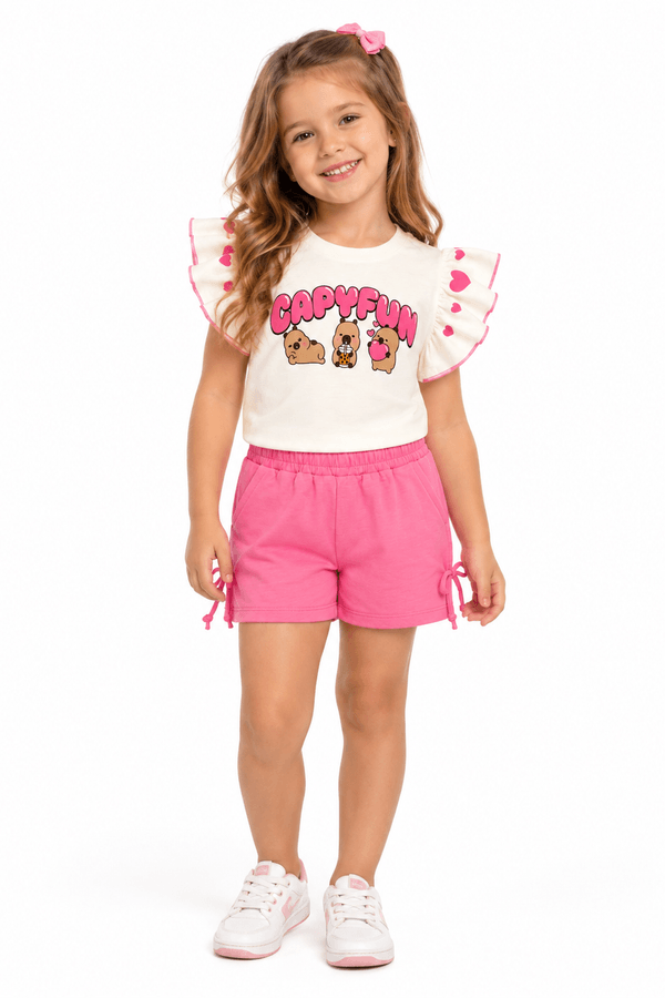 Conjunto Feminino Infantil Capivara