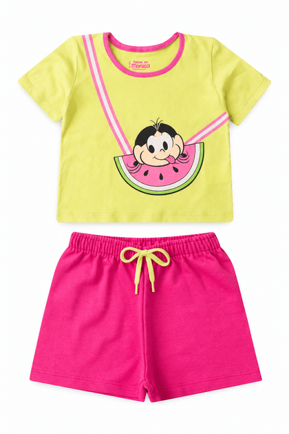 Conjunto Feminino Infantil Magali Faminta - Turma da Mônica