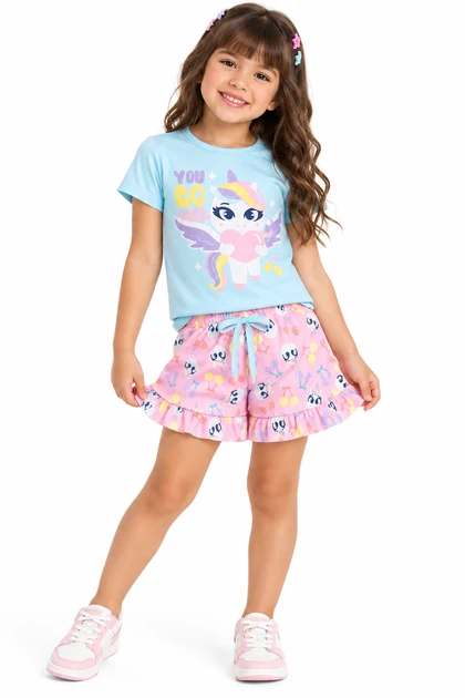 Pijama Infantil Feminino Encanto de Unicórnio