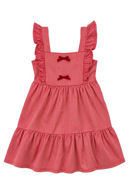 Vestido Feminino Infantil Listras e Laços