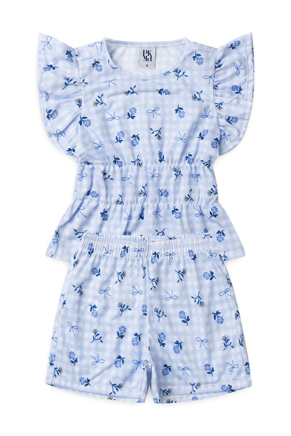 Conjunto Feminino Infantil Jardim Quadriculado