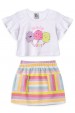 Conjunto Feminino Infantil Life Is Full Of Love Branco