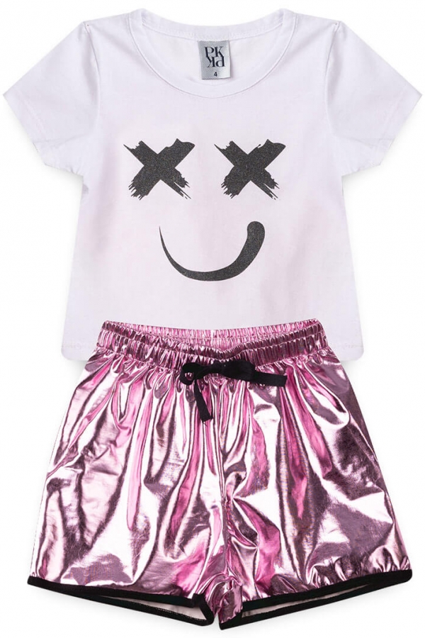 Conjunto Feminino Infantil Foil Branco
