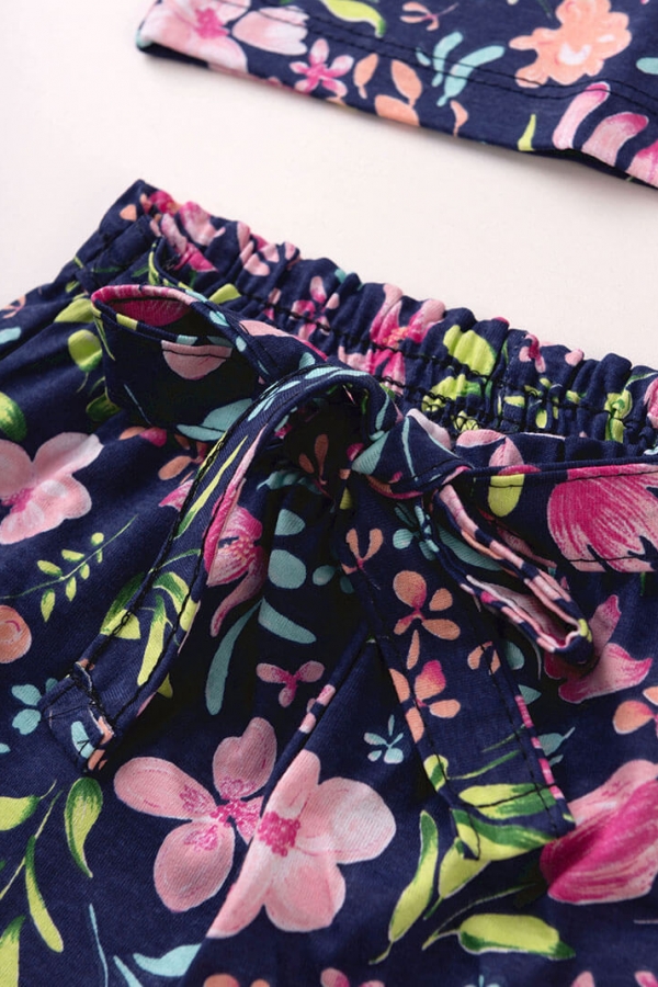 Conjunto Feminino Infantil Pantacourt Floral