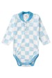 Conjunto Body e Calça Canelado - Xadrez Azul - Ame Kids