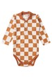 Conjunto Body e Calça Canelado - Xadrez Avelã - Ame Kids