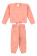 Conjunto Blusa e Calça Moletinho Menina -  Laranja Neon - Ame Kids