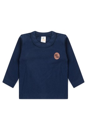 Conjunto Blusa Manga Longa e Calça Ecosustentável - Azul Marinho - Ame Kids