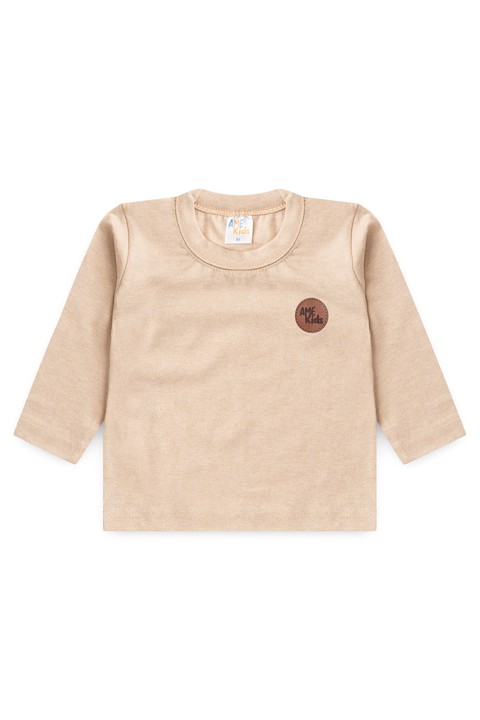 Conjunto Blusa Manga Longa e Calça Ecosustentável - Areia - Ame Kids