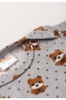 Conjunto Canelado Light Longo - Urso Mescla - Ame Kids