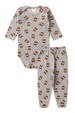 Conjunto Canelado Light Longo - Urso Mescla - Ame Kids