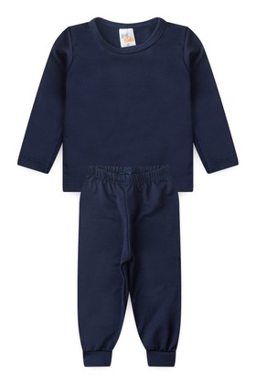 Conjunto Infatil Bebê Blusa e Calça Térmica - Azul Marinho - Ame Kids