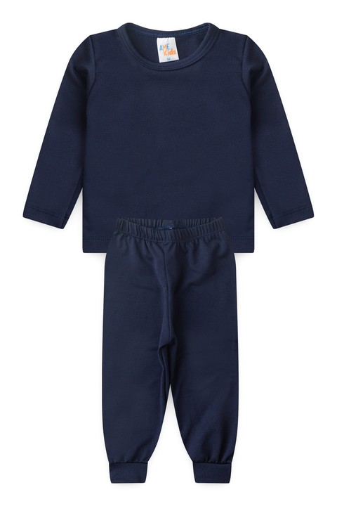 Conjunto Infatil Bebê Blusa e Calça Térmica - Azul Marinho - Ame Kids