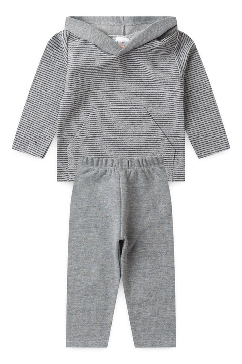 Conjunto Blusa Manga Longa e Calça - Sustentável Mescla - Ame Kids